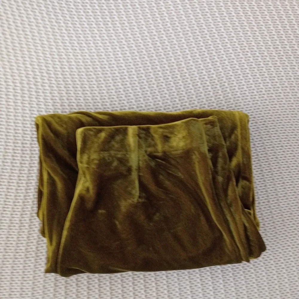 Anthropologie Olive Green Velvet Wide Leg Pants High Rise PullOn W25-29x32T $148